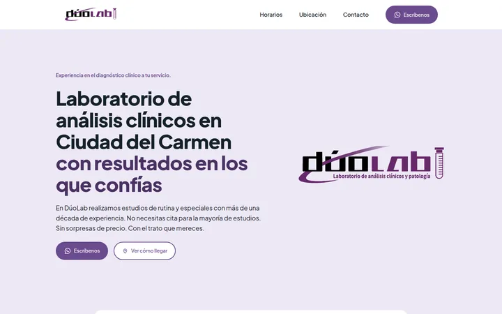 Sitio web de DúoLab en computadora